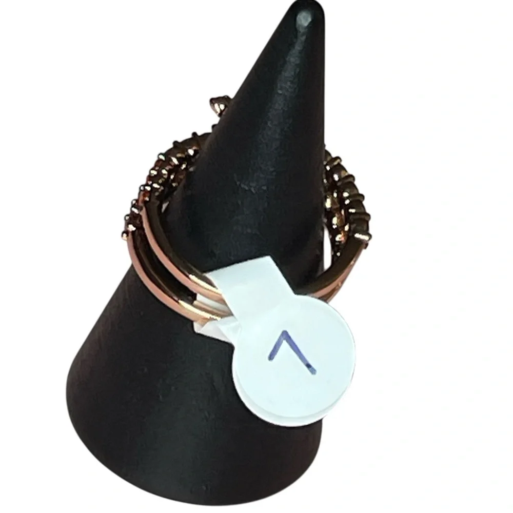 Rose Gold and Orange Gemstone Ring - Picture 2 of 2